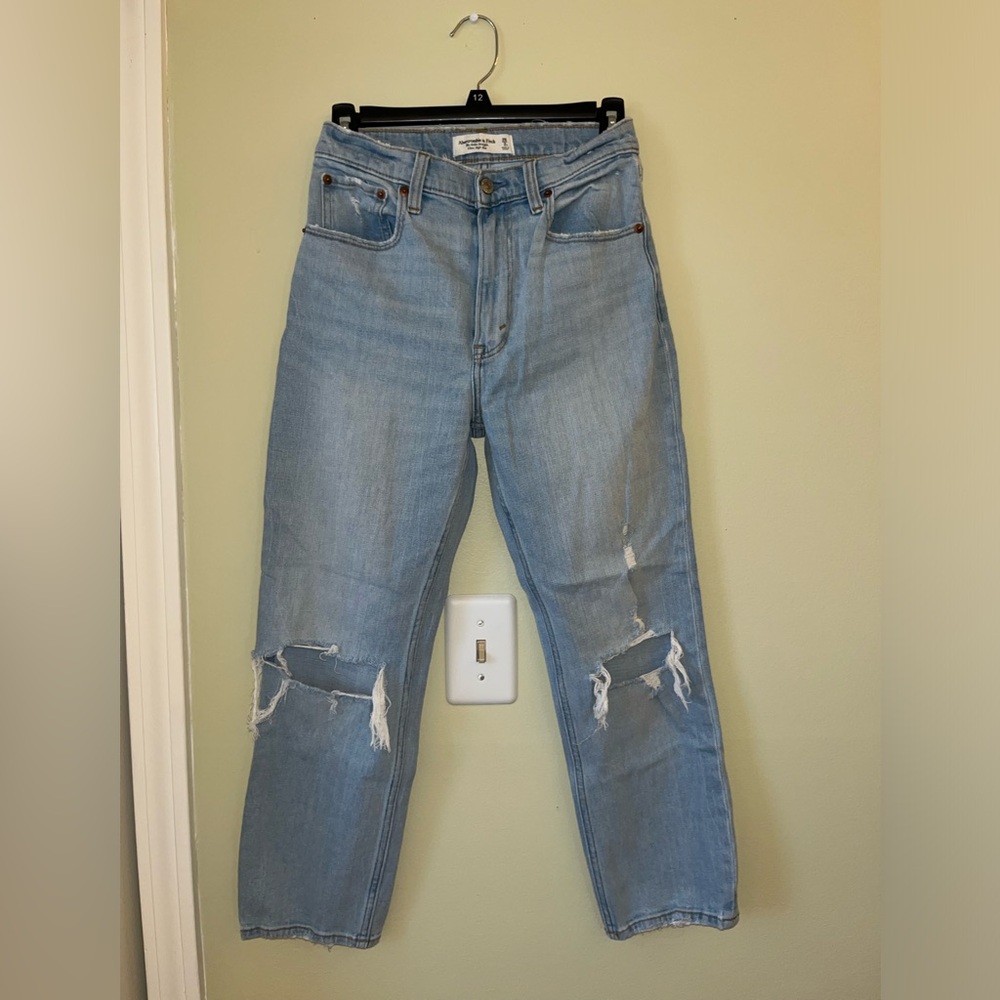 Abercrombie Light wash Ripped Jeans